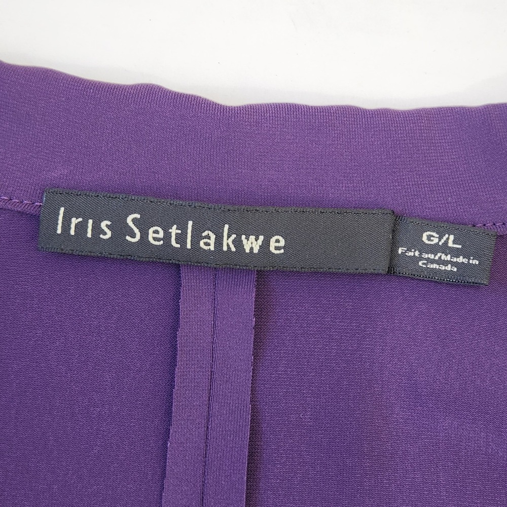 Iris Setlakwe NWT Womens Purple Short Jacket Double Collar L Designer Split Cuff - Picture 5 of 11